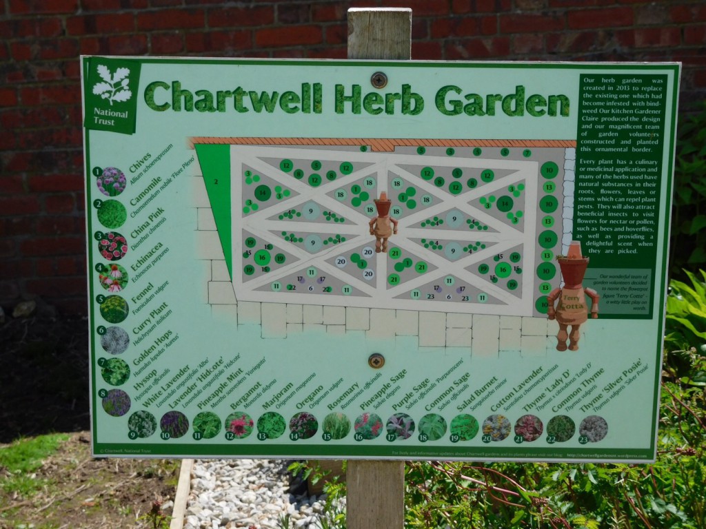 Plattegrond kruidentuin Chartwell house